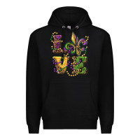 Black love fleur de lis Premium Hoodie - RanaPortraitStore