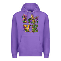 Purple love fleur de lis Premium Hoodie - RanaPortraitStore