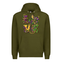 Army Green love fleur de lis Premium Hoodie - RanaPortraitStore