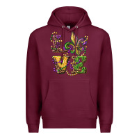 Burgundy love fleur de lis Premium Hoodie - RanaPortraitStore