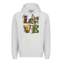 Dove Grey love fleur de lis Premium Hoodie - RanaPortraitStore