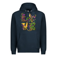 Navy love fleur de lis Premium Hoodie - RanaPortraitStore
