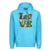 Ocean Blue love fleur de lis Premium Hoodie - RanaPortraitStore