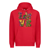 Red love fleur de lis Premium Hoodie - RanaPortraitStore