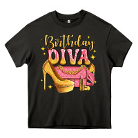 Asphalt birthday diva pink and gold glitter Heavy Core Tee - LillyAllenDesigns