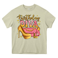 Mossy birthday diva pink and gold glitter Heavy Core Tee - LillyAllenDesigns