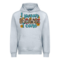 Heather Grey i swear because i care Urban Hoodie - Zillion Design Studio