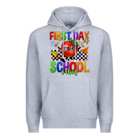 Heather Grey first day of school vibes Premium Hoodie - texasbilliewilder