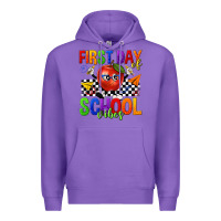 Purple first day of school vibes Premium Hoodie - texasbilliewilder