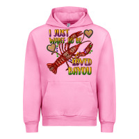 Fuchsia Pink mardi gras i just want to be loved bayou crawfish Urban Hoodie - RanaPortraitStore