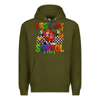 Army Green first day of school vibes Premium Hoodie - texasbilliewilder