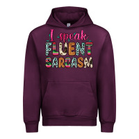 Mauve Wine i speak fluent sarcasm Urban Hoodie - Zillion Design Studio