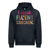 Navy i speak fluent sarcasm Urban Hoodie - Zillion Design Studio