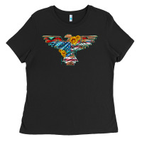 Thunderbird With Usa Flag And Sunflowers Ladies Tee | Teevron