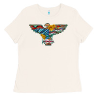 Bone thunderbird with usa flag and sunflowers Ladies Tee - Artiststas