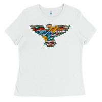 White thunderbird with usa flag and sunflowers Ladies Tee - Artiststas