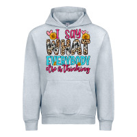 Heather Grey i say what everybody else is thinking Urban Hoodie - Zillion Design Studio