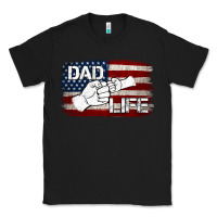 Black Dad Life with American Flag Classic Tee - Jasminsmagicworld