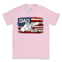 Bubblegum Pink Dad Life with American Flag Classic Tee - Jasminsmagicworld