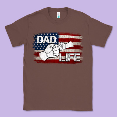 Dad Life With American Flag Classic Tee Designed By Jasminsmagicworld