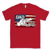 Red Dad Life with American Flag Classic Tee - Jasminsmagicworld