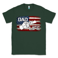 Sports Green Dad Life with American Flag Classic Tee - Jasminsmagicworld