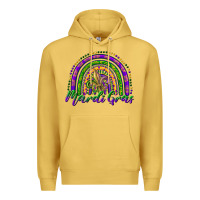 Antique Gold mardi gras rainbow and fleur de lis Premium Hoodie - RanaPortraitStore