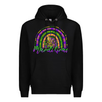 Black mardi gras rainbow and fleur de lis Premium Hoodie - RanaPortraitStore