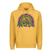 Mustard mardi gras rainbow and fleur de lis Premium Hoodie - RanaPortraitStore