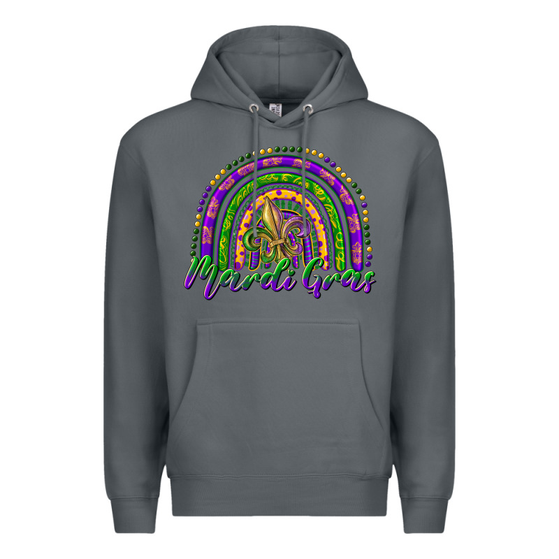 Mardi Gras Rainbow And Fleur De Lis Premium Hoodie by RanaPortraitStore | Teevron