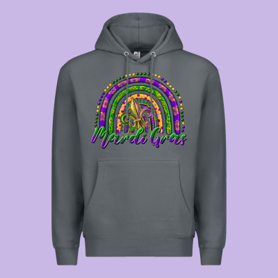 Mardi Gras Rainbow And Fleur De Lis Premium Hoodie Designed By Ranaportraitstore