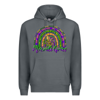 Rock mardi gras rainbow and fleur de lis Premium Hoodie - RanaPortraitStore