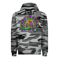 Slate Camo mardi gras rainbow and fleur de lis Premium Hoodie - RanaPortraitStore