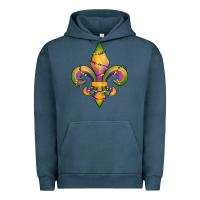 Pigment Midnight Navy mardi gras fleur de lis Urban Hoodie - RanaPortraitStore