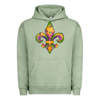 Pigment Oil Green mardi gras fleur de lis Urban Hoodie - RanaPortraitStore