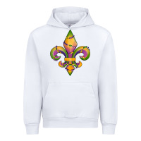 White mardi gras fleur de lis Urban Hoodie - RanaPortraitStore