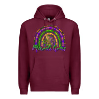 Burgundy mardi gras rainbow and fleur de lis Premium Hoodie - RanaPortraitStore