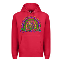Cardinal mardi gras rainbow and fleur de lis Premium Hoodie - RanaPortraitStore