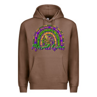 Chestnut mardi gras rainbow and fleur de lis Premium Hoodie - RanaPortraitStore