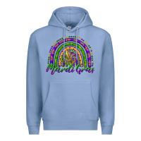 Colony Blue mardi gras rainbow and fleur de lis Premium Hoodie - RanaPortraitStore
