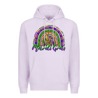 Lilac mardi gras rainbow and fleur de lis Premium Hoodie - RanaPortraitStore