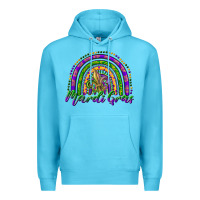 Ocean Blue mardi gras rainbow and fleur de lis Premium Hoodie - RanaPortraitStore