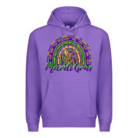 Purple mardi gras rainbow and fleur de lis Premium Hoodie - RanaPortraitStore