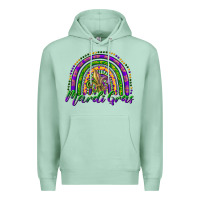Seafoam mardi gras rainbow and fleur de lis Premium Hoodie - RanaPortraitStore