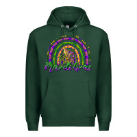 Sports Green mardi gras rainbow and fleur de lis Premium Hoodie - RanaPortraitStore