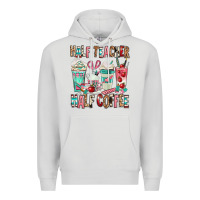 Dove Grey half teacher half coffee Premium Hoodie - texasbilliewilder