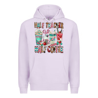 Lilac half teacher half coffee Premium Hoodie - texasbilliewilder