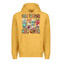Mustard half teacher half coffee Premium Hoodie - texasbilliewilder