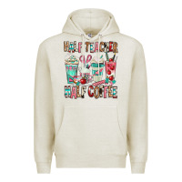 Oatmeal Heather half teacher half coffee Premium Hoodie - texasbilliewilder