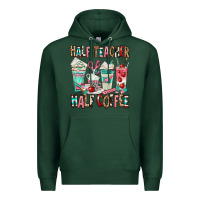 Sports Green half teacher half coffee Premium Hoodie - texasbilliewilder